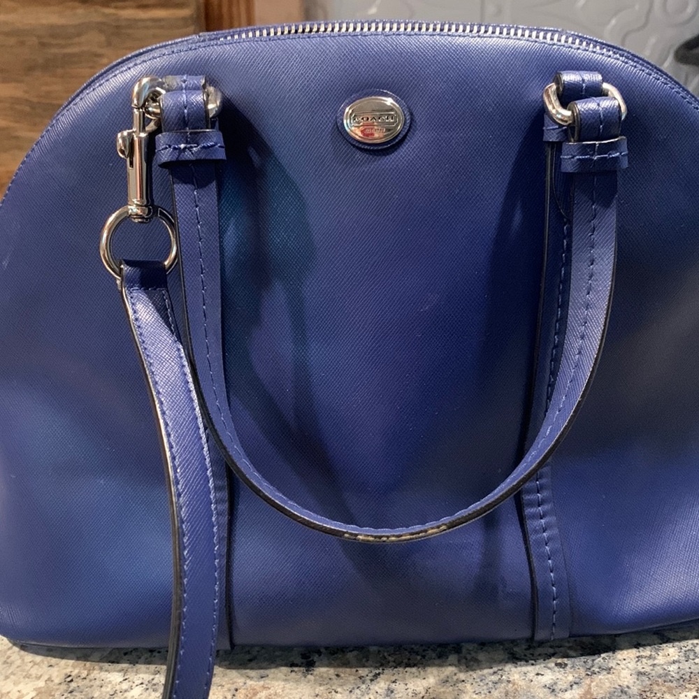 Blue Coach bowler bag